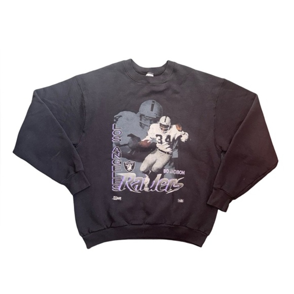 VTG 90s NFL BO JACKSON LOS ANGELES RAIDERS SALEM SPORTSWEAR 1991 SWEATSHIRT SzXL